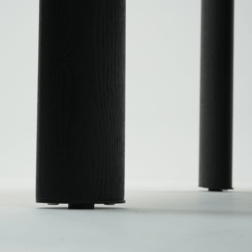 Matteo Black Wooden and Light Grey Ceramic Dining Table
