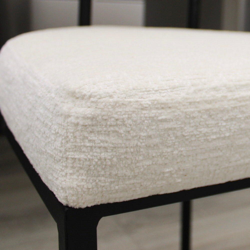 Rhea White Fabric Dining Chair