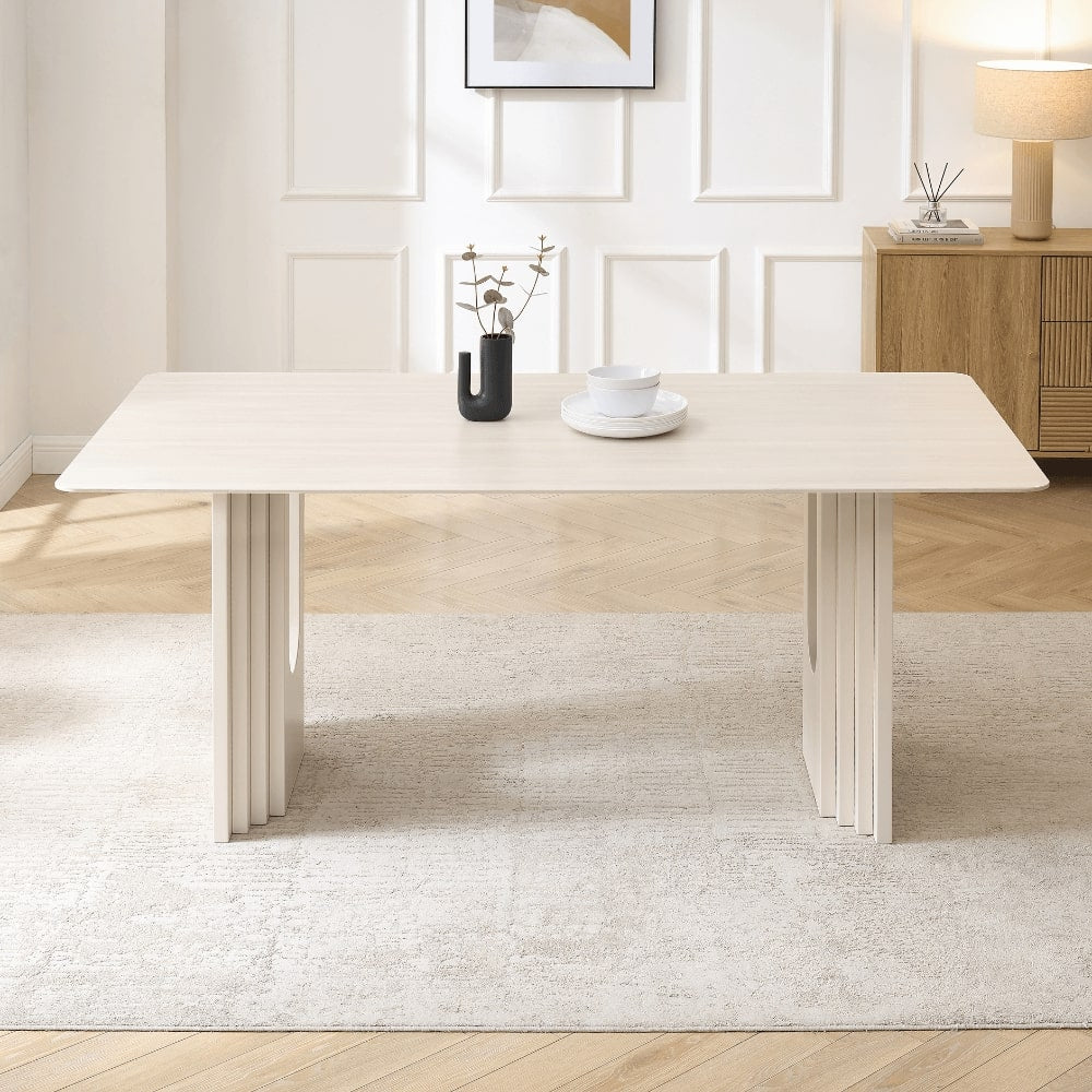 Apollo White Ceramic Dining Set With 4 Elle Chairs