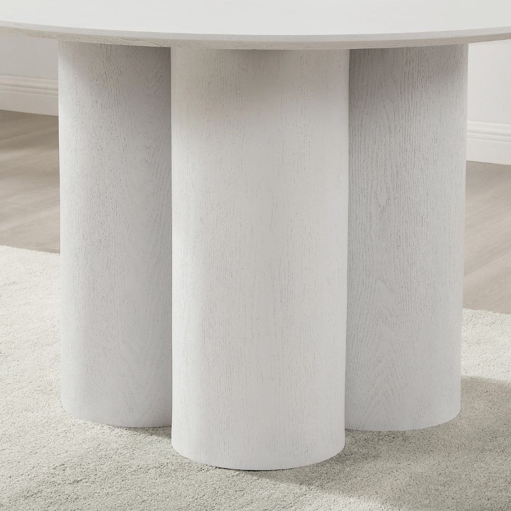 Marco White Round Wooden Dining Set With 4 Jasmine Chairs