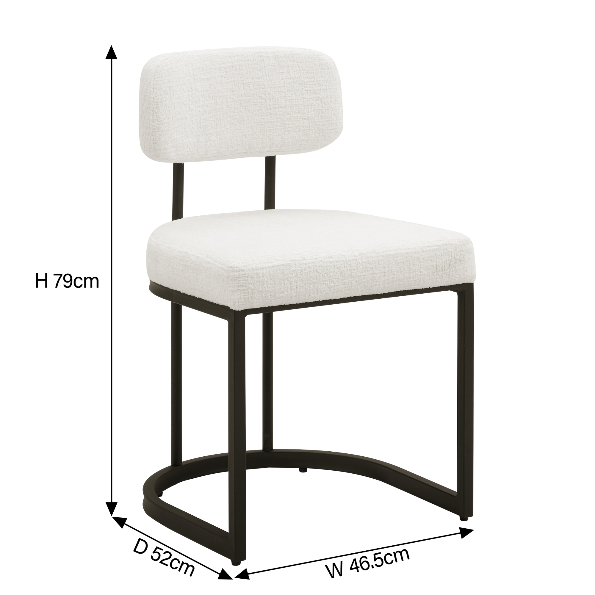 Rhea White Fabric Dining Chair