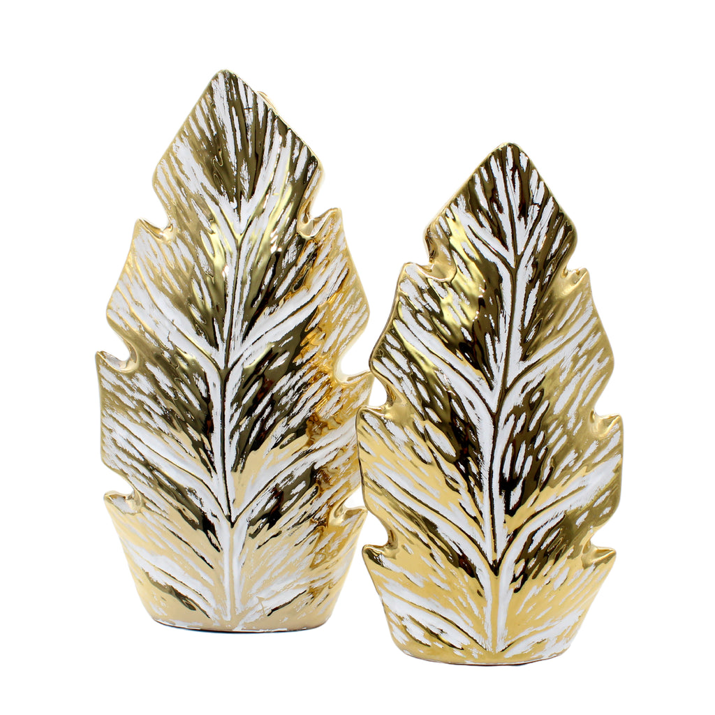 Medium Leaf Detail Ceramic Vase