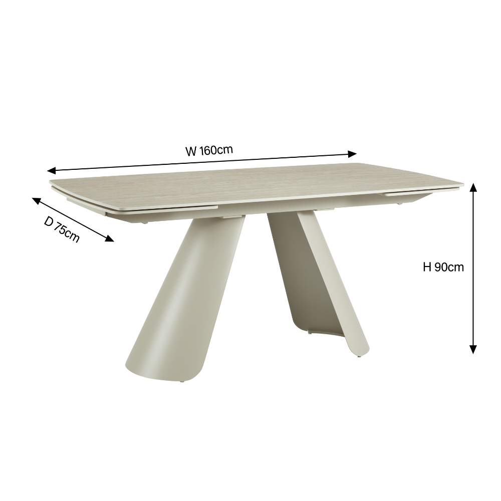 Petra Cream Travertine Ceramic Dining Set With 4 Mia Gold Chairs