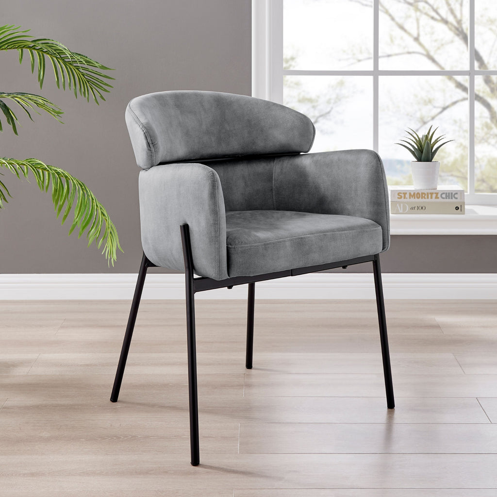 Liang Grey Velvet Dining Chair