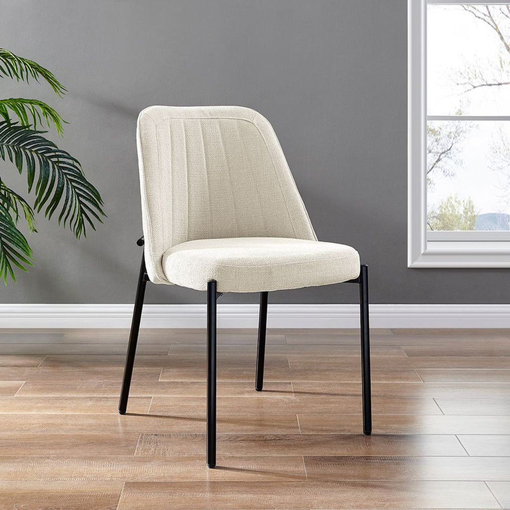 Adele Cream Linen Dining Chair